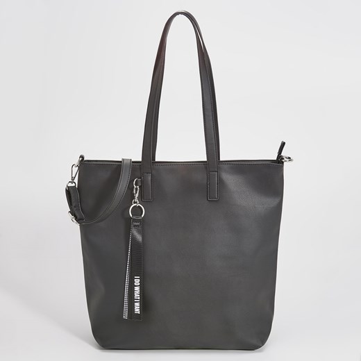 Sinsay - Miękka torba z odpinanym paskiem - Czarny szary Sinsay One Size 