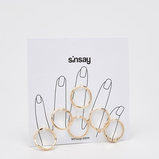 Sinsay - Paka pierścionków - Beżowy  Sinsay One Size 