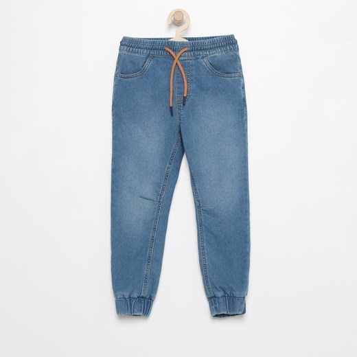 Reserved - Jeansowe spodnie jogger - Niebieski niebieski Reserved 104 