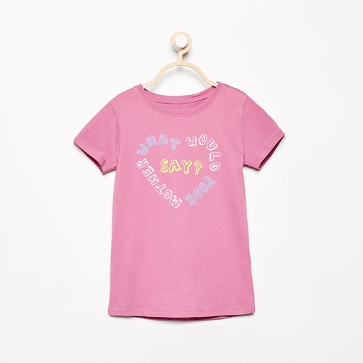 Reserved - T-shirt z nadrukiem - Różowy rozowy Reserved 92 