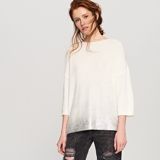 Reserved - Sweter oversize - Kremowy bezowy Reserved L 