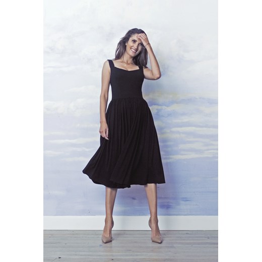 RZYMSKIE WAKACJE black - sukienka midi czarny Risk XS, S, M Risk Made in Warsaw