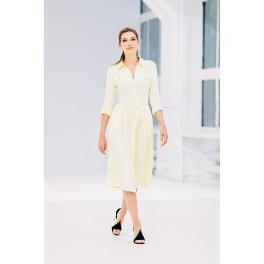 CIAO BELLA waniliowa - sukienka -40% bezowy Risk XS, S, M, L promocyjna cena Risk Made in Warsaw 