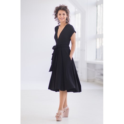 INFINITY DRESS midi black - sukienka midi Risk czarny M Risk Made in Warsaw