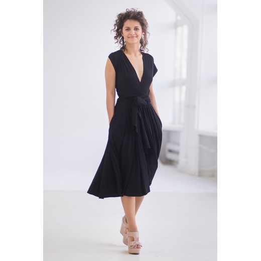 INFINITY DRESS midi black - sukienka midi czarny Risk M Risk Made in Warsaw