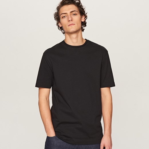Reserved - Gładki t-shirt - Czarny Reserved czarny M 