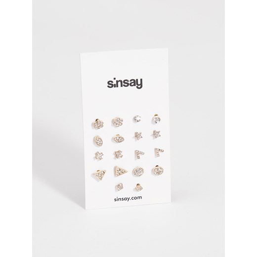 Sinsay - Paka kolczyków na sztyft - Beżowy Sinsay bialy One Size 