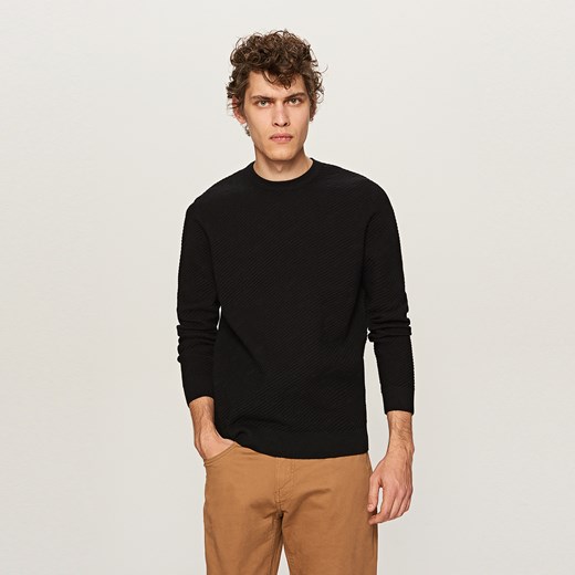 Reserved - Prążkowany sweter - Czarny czarny Reserved M 