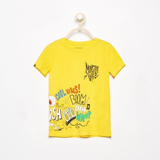 Reserved - T-shirt z nadrukiem - Żółty zolty Reserved 116 