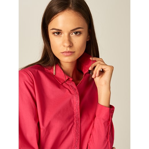 Mohito - Bawełniana koszula z haftem - Różowy Mohito rozowy 34 