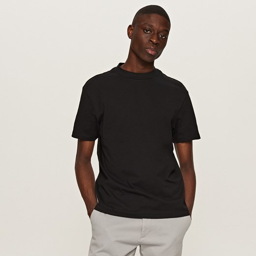 Reserved - Jednolity t-shirt basic - Czarny czarny Reserved XL 