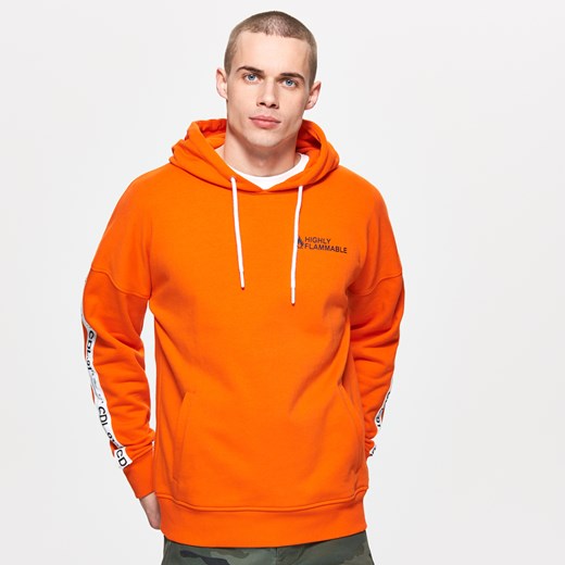 Cropp - Bluza z taśmami - Pomarańczowy Cropp  XL 