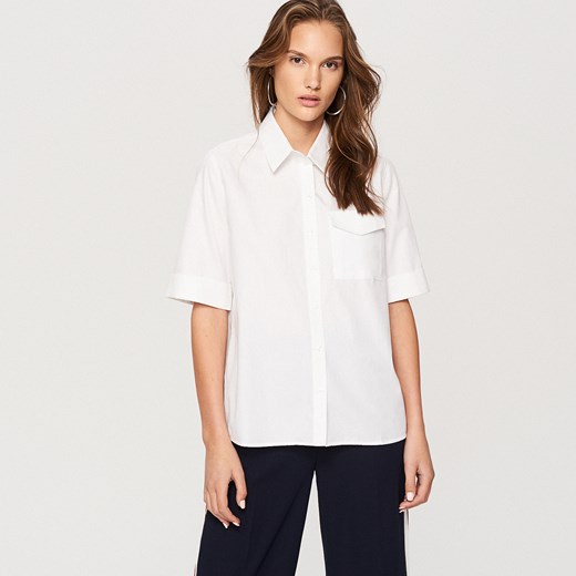 Reserved - Koszula z kieszonką - Biały bialy Reserved 40 