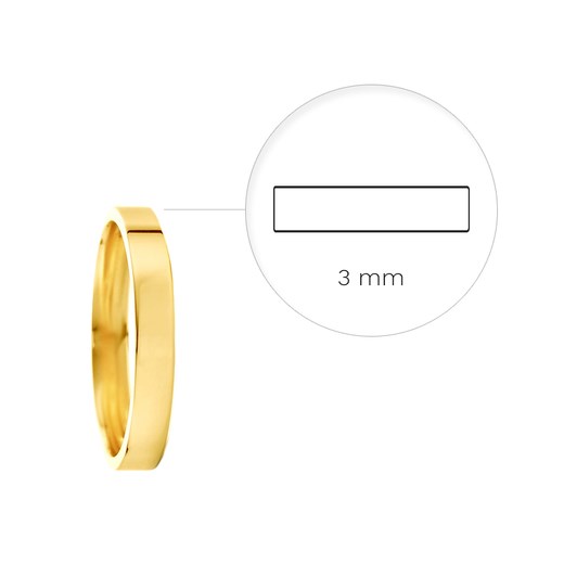 Obrączki ślubne: złote, płaskie, 3 mm