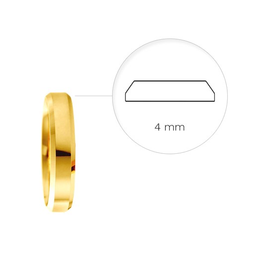 Obrączki ślubne: złote, z fazą, 4 mm