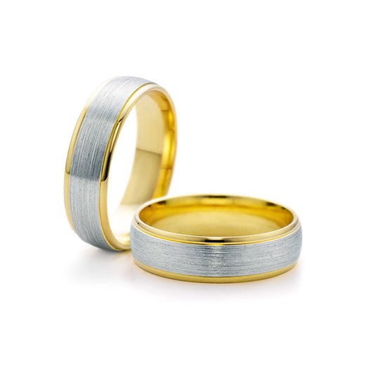 Obrączki ślubne: dwukolorowe złoto, okrągłe, 5,3 mm
