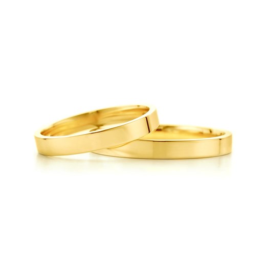 Obrączki ślubne: złote, płaskie, 3 mm