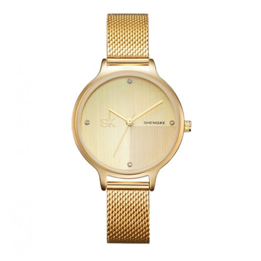 Złoty zegarek SK na bransolecie 0045 zolty Shengke  niwatch.pl