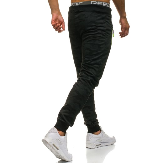 Spodnie męskie dresowe joggery moro-czarne Denley HL8510 Denley.pl  2XL Denley okazja 