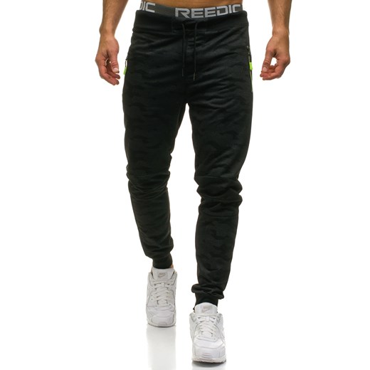 Spodnie męskie dresowe joggery moro-czarne Denley HL8510 Denley.pl  XL promocyjna cena Denley 