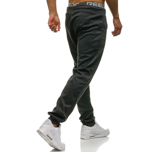 Spodnie męskie dresowe joggery czarne Denley 80026  Denley.pl XL wyprzedaż Denley 