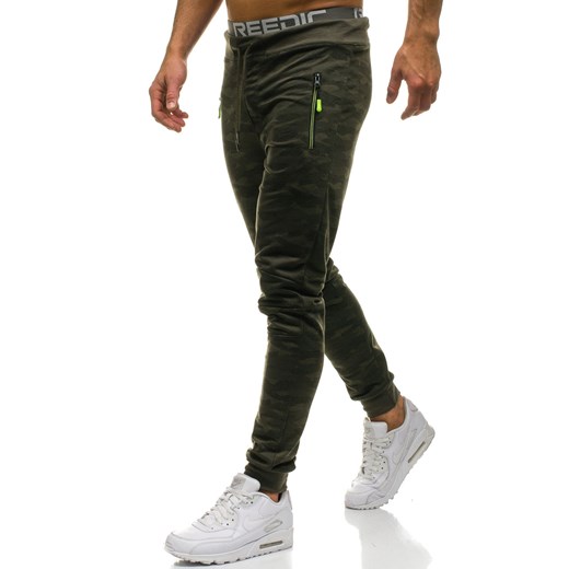 Spodnie męskie dresowe joggery moro-zielone Denley HL8510  Denley.pl L okazyjna cena Denley 