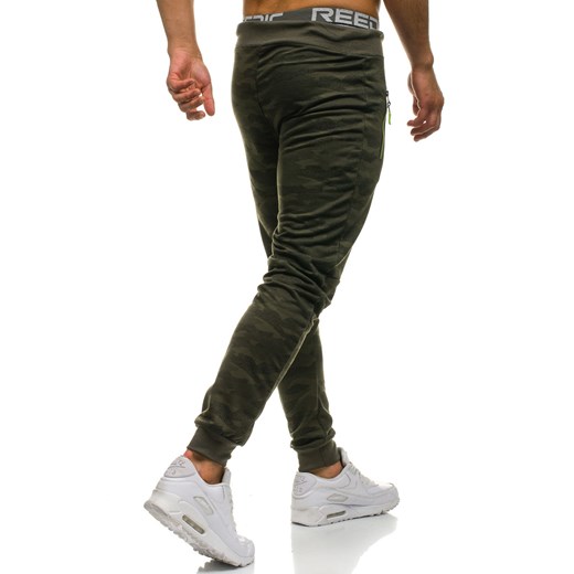 Spodnie męskie dresowe joggery moro-zielone Denley HL8510  Denley.pl XL promocyjna cena Denley 