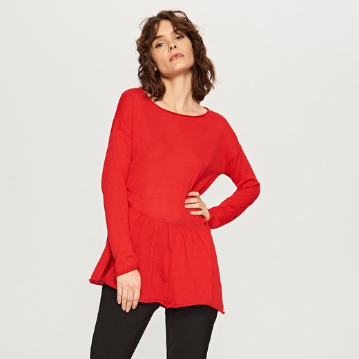 Reserved - Sweter z falbaną - Czerwony Reserved  L 