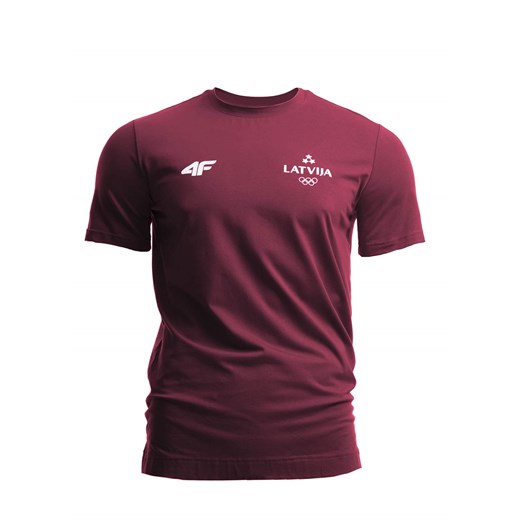 Koszulka męska Łotwa Pyeongchang 2018 TSM800 - bordowy czerwony 4F  