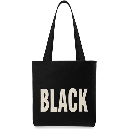Płócienna torba damska eko shopperka tote bag na zakupy – black bialy   world-style.pl