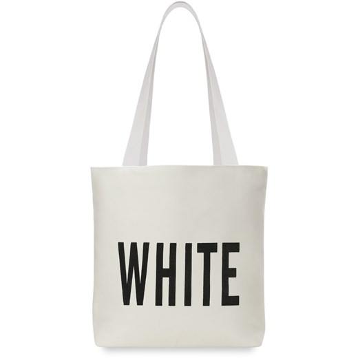 Eko torba damska zakupowa shopperka tote bag print – white bialy   world-style.pl