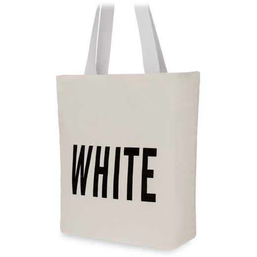Eko torba damska zakupowa shopperka tote bag print – white zielony   world-style.pl