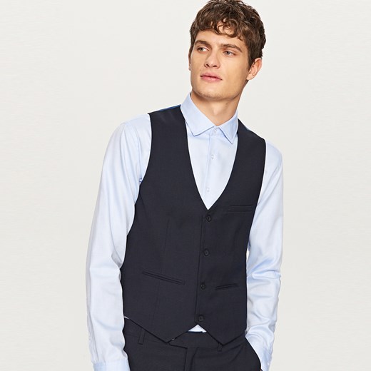 Reserved - Kamizelka garniturowa slim fit - Granatowy Reserved 48