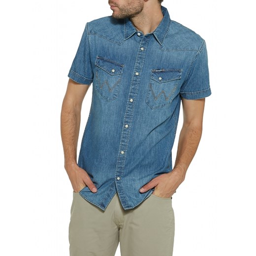Koszula Wrangler S/s Western Shirt W5853CP8E Wrangler niebieski XL SMA Wrangler