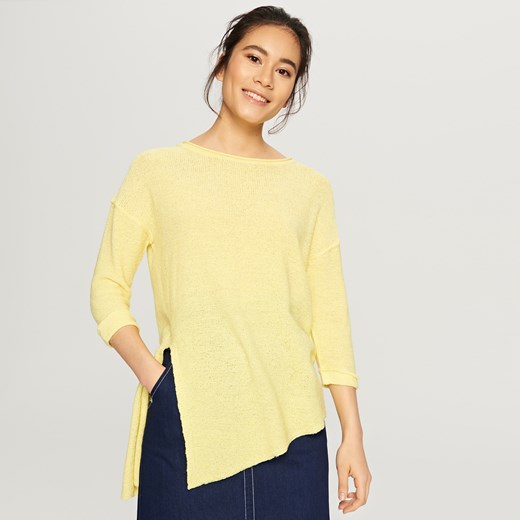 Reserved - Sweter o asymetrycznej długości - Żółty Reserved  L 