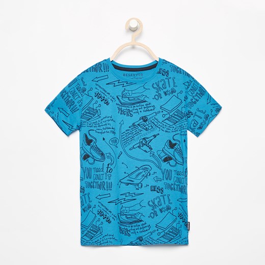 Reserved - T-shirt z nadrukiem - Niebieski Reserved  146 