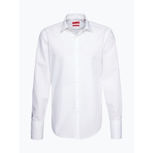 HUGO - Koszula męska łatwa w prasowaniu z wywijanymi mankietami – C-Jaques, biały