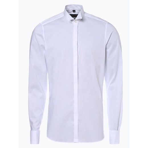 Finshley & Harding - Koszula męska z ekstradługimi rękawami i wywijanymi mankietami, biały