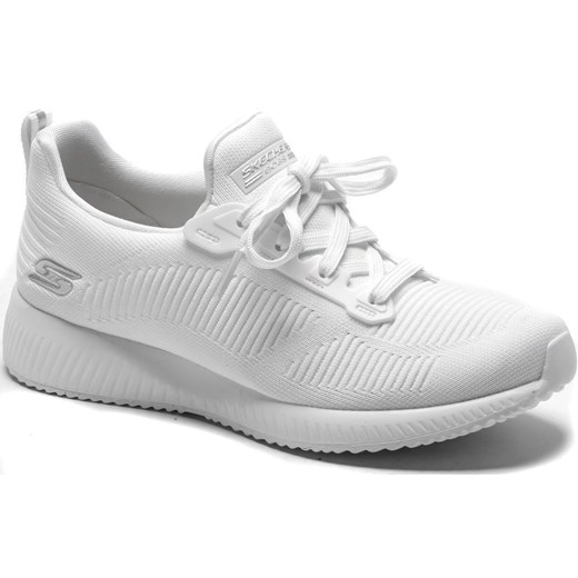 Buty sportowe damskie Skechers sneakersy białe płaskie gładkie sznurowane 