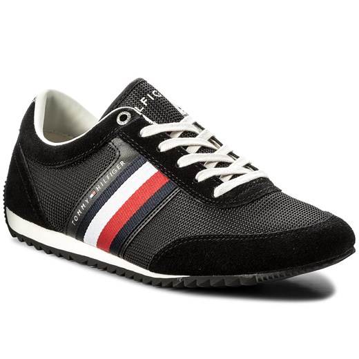 Sneakersy TOMMY HILFIGER - Corporate Material Mix Runner FM0FM01314 Black 990 czarny Tommy Hilfiger 44 eobuwie.pl