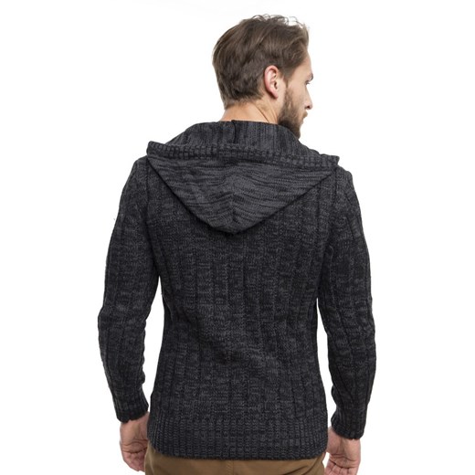 Sweter z warkoczem  czarny L eLeger