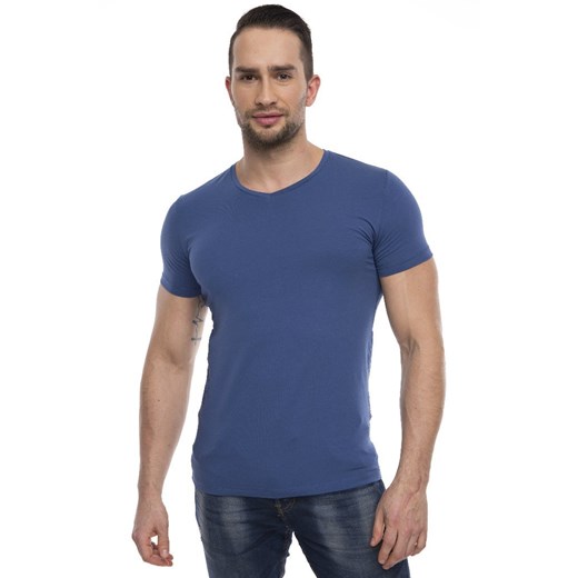 T - shirt basic  niebieski L eLeger