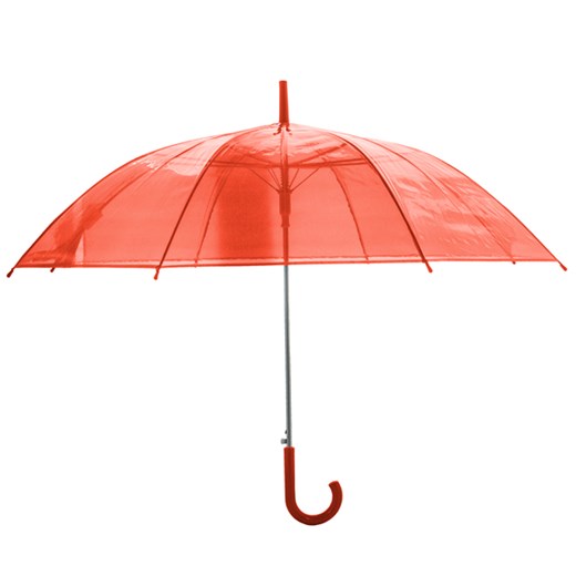 Lekki przezroczysty parasol w kolorze czerwonym