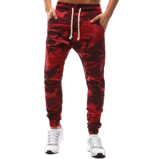 Spodnie męskie joggery camo czerwone (ux1145) Dstreet brazowy XL wyprzedaż  