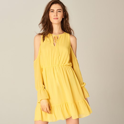 Mohito - Szyfonowa sukienka z falbanami - Żółty Mohito zolty 32 