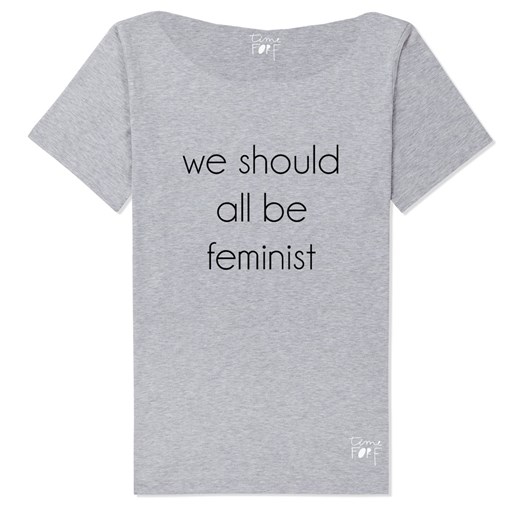 Bluzka damska we should all be feminist Time For Fashion szary  