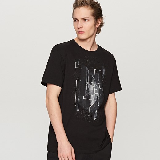 Reserved - T-shirt z nadrukiem - Czarny Reserved czarny XXL 