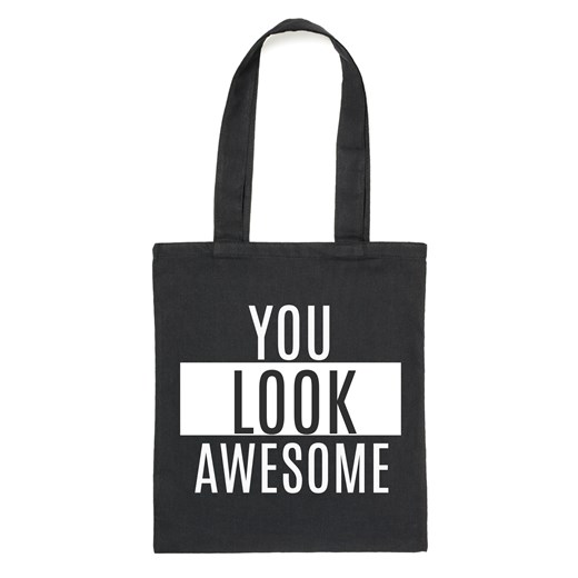 Czarny Shopper"YOU LOOK AWESOME"