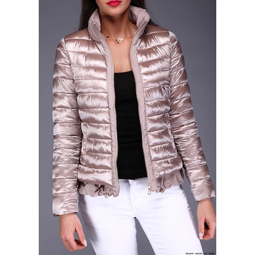 kurtka damska made in italy ** pikowana lekka+ fango/perłowe złoto+ ortalion bezowy L LUXURYONLINE