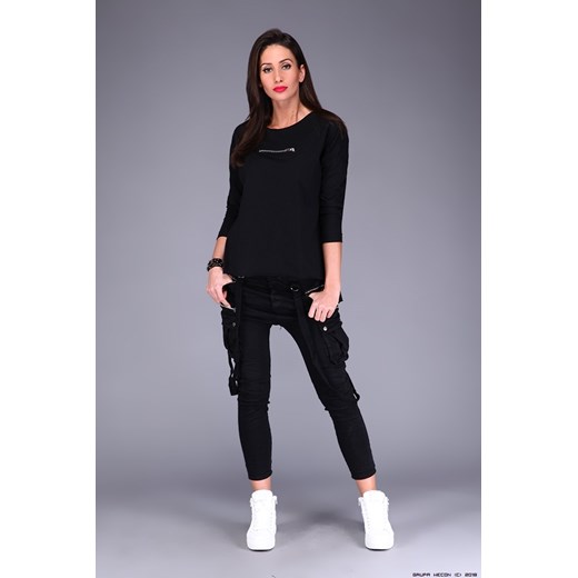 bluzka damska minouu ** czarna bluzka - zamek czarny Minouu M/L LUXURYONLINE